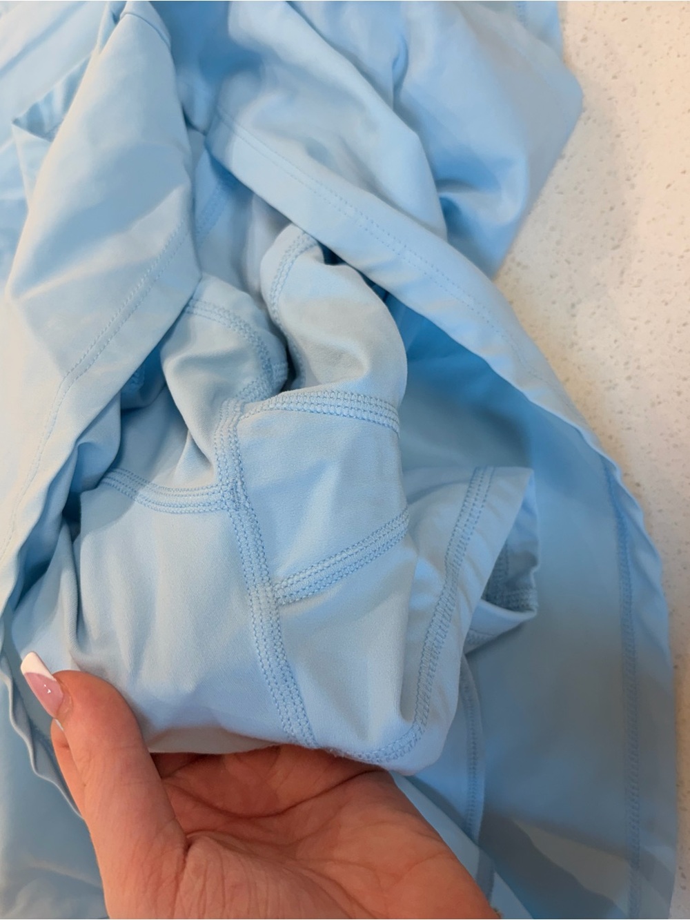 JoyLab Light Blue Fold-Over Waist Athletic Shorts - Picture 7 of 8